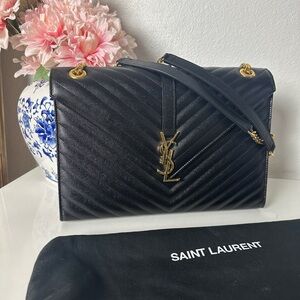 YSL Saint Laurent Large Monogram Envelope Matelasse